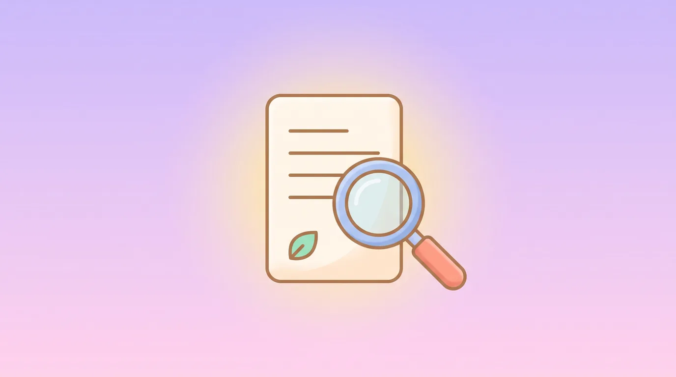 Illustration of a prescription slip beside a magnifying glass.
